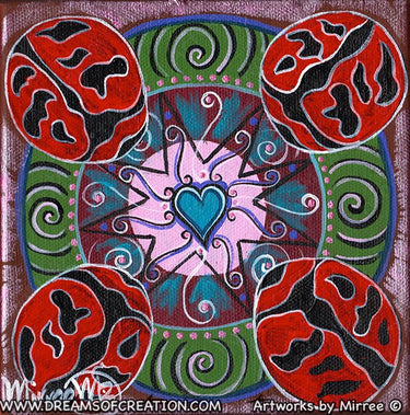 'LADY BEETLE' Original Painting by Mirree Contemporary Dreamtime Animal Dreaming